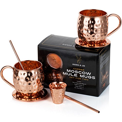Algopix Similar Product 8 - Moscow Mule Copper Mugs Set of 2 x