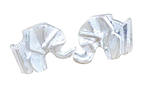 Algopix Similar Product 1 - Origami Elephant Earrings in Sterling