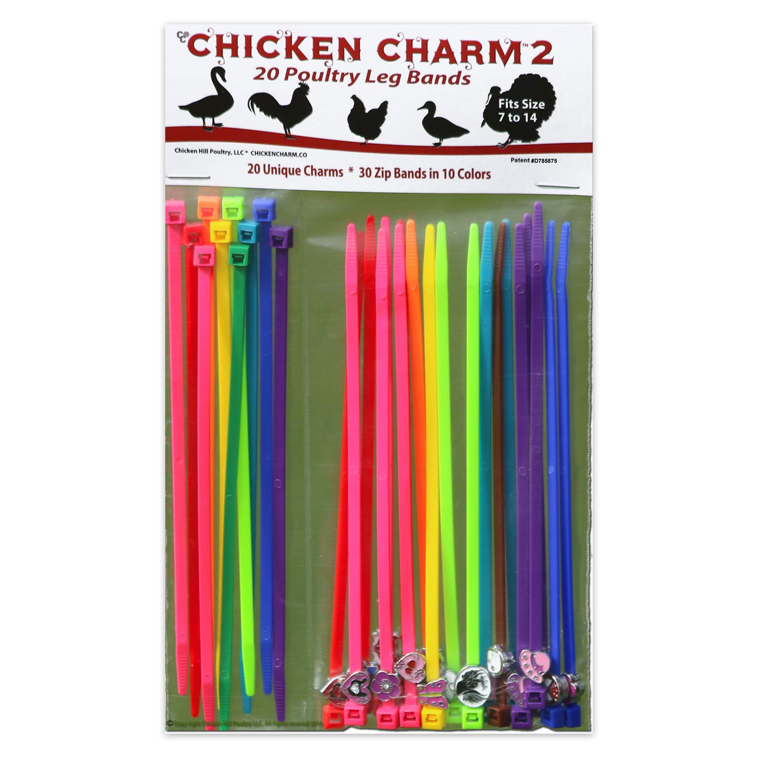 Algopix Similar Product 11 - 20 Chicken Charm 2 Poultry Leg Bands 