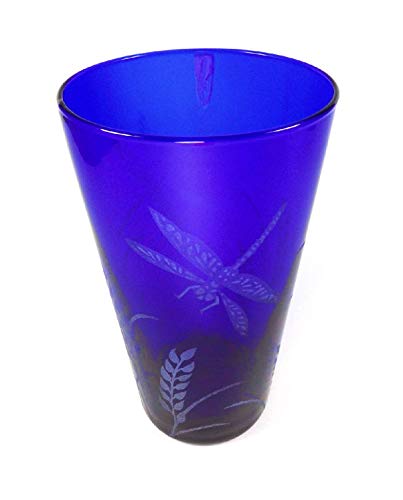 Algopix Similar Product 15 - IncisoArt Hand Etched Cobalt Blue