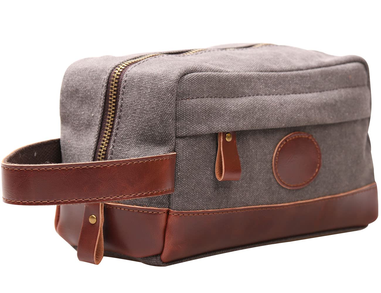 Algopix Similar Product 3 - Vintage Leather Canvas Travel Toiletry