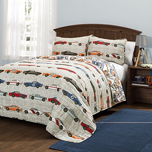 Algopix Similar Product 2 - Lush Decor Race Car Kids 3Piece Quilt
