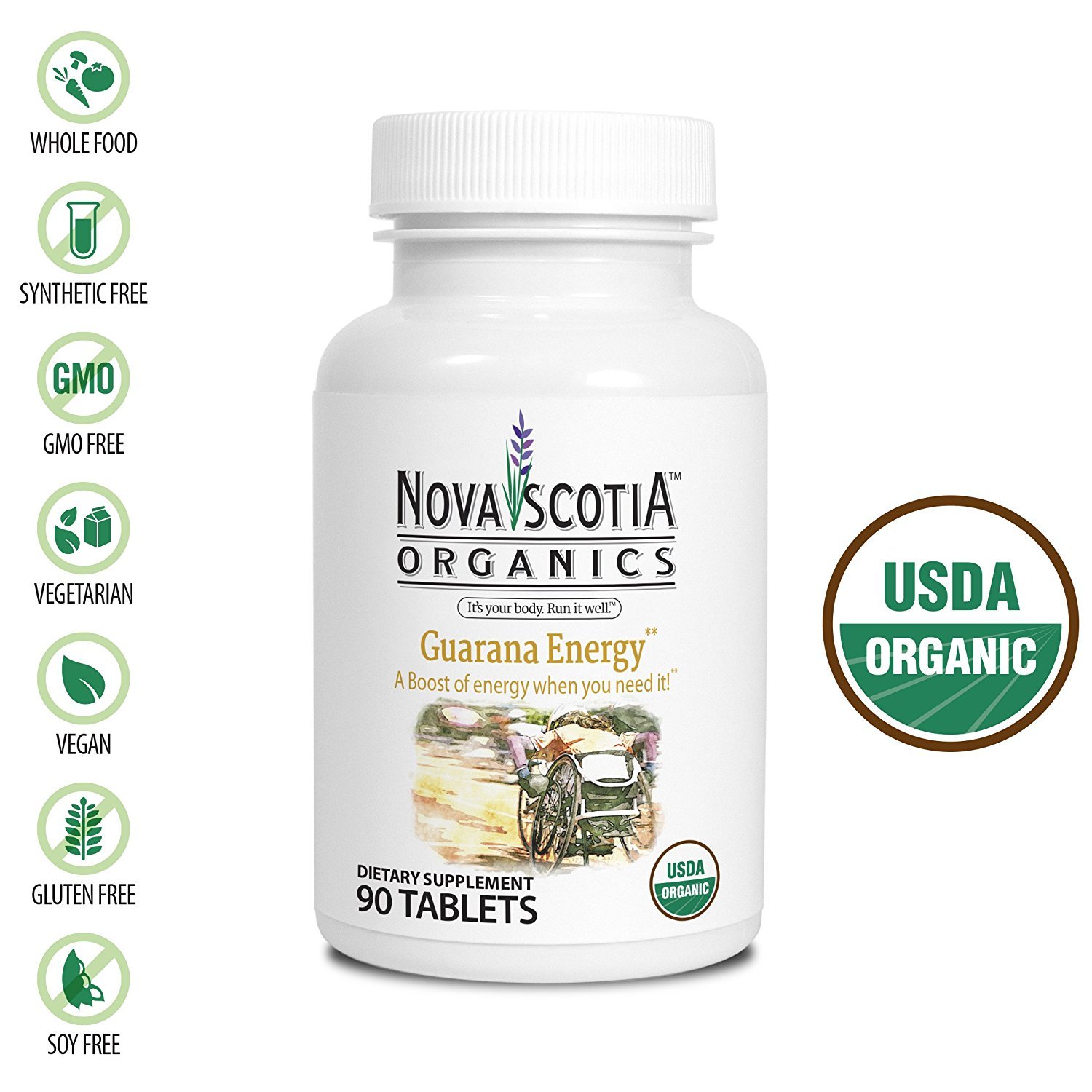 Algopix Similar Product 20 - Nova Scotia Organics Guarana Energy 90