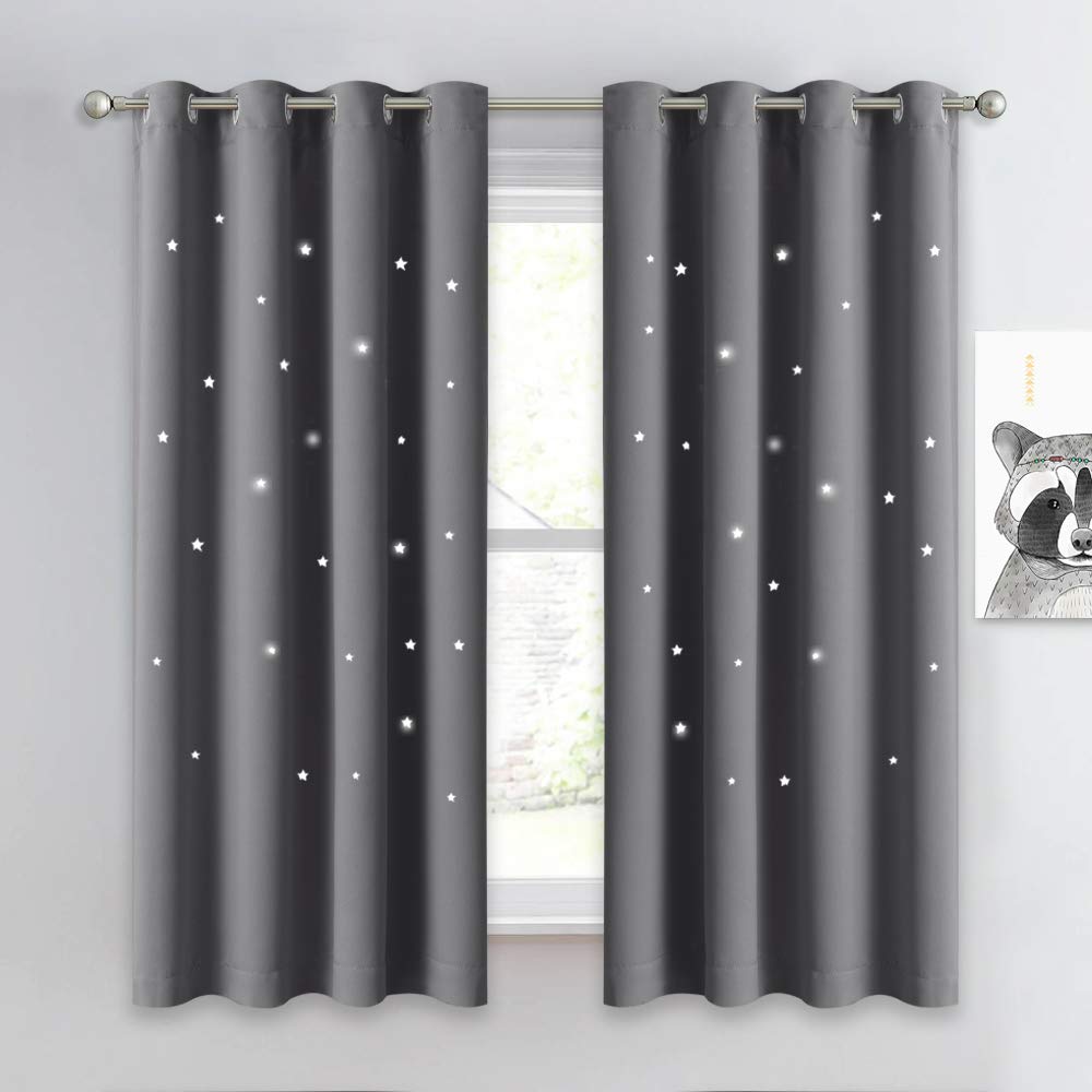 Algopix Similar Product 18 - NICETOWN Hollow Star Blackout Curtain 