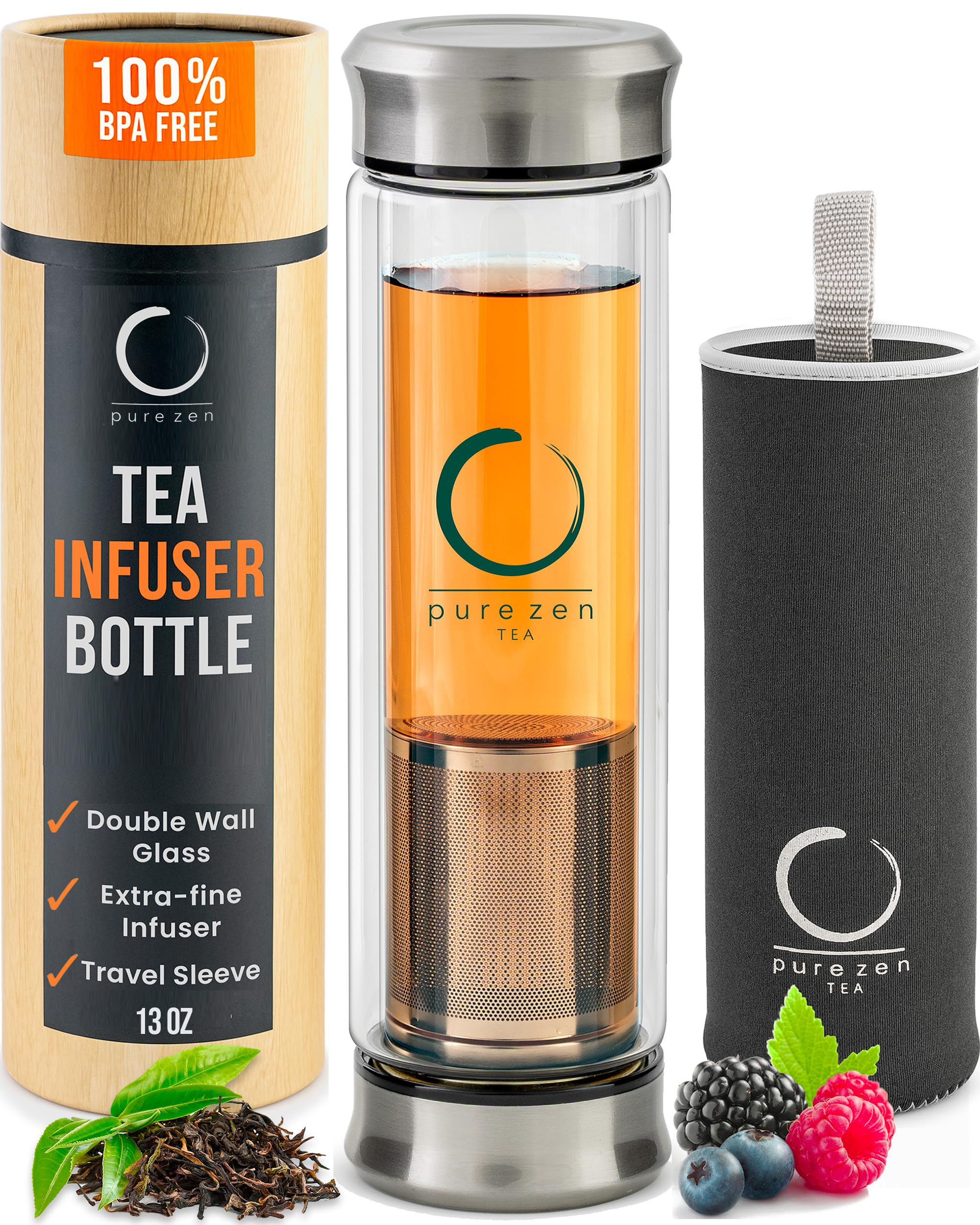 Algopix Similar Product 13 - Pure Zen Tea Infuser Bottle  Double