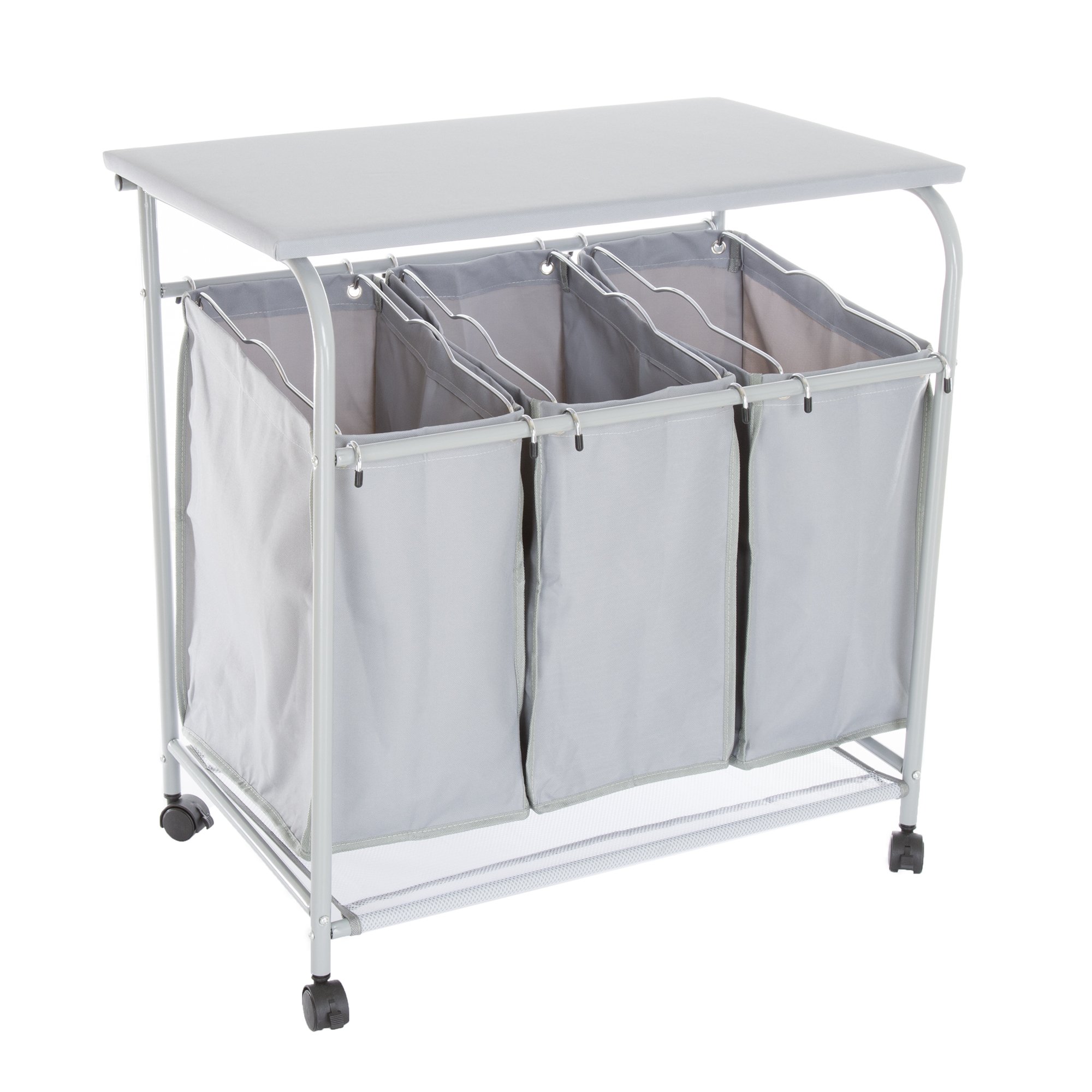 Algopix Similar Product 3 - Lavish Home Rolling 3 Bin Laundry