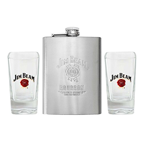 Algopix Similar Product 18 - Jim Beam Stainless Steel Whiskey Flask