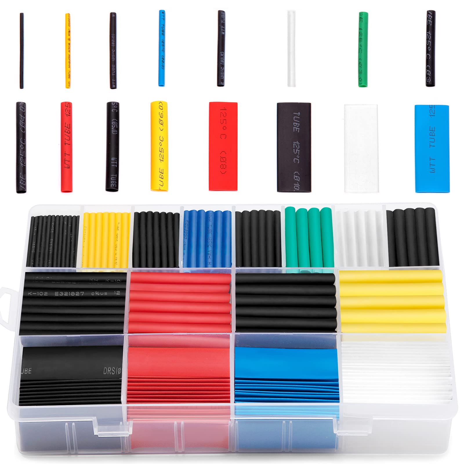Algopix Similar Product 12 - Ginsco 580 pcs 21 Heat Shrink Tubing