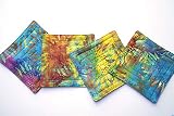 Algopix Similar Product 18 - Batik Quilted Fabric Coaster Set with