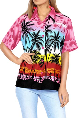 Algopix Similar Product 6 - LA LEELA Womens Hawaiian Shirt Beach