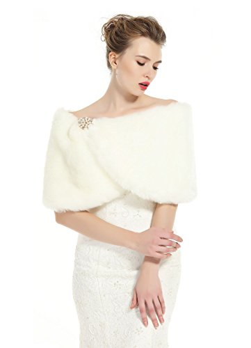 Algopix Similar Product 2 - BEAUTELICATE Faux Fur Wrap Shawl Women