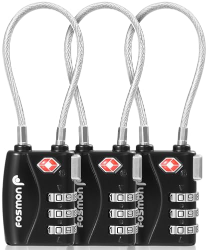 Algopix Similar Product 2 - Fosmon TSA Approved Cable Locks for