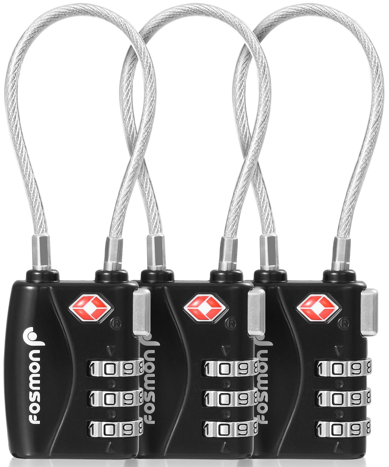 Algopix Similar Product 18 - Fosmon TSA Approved Cable Locks for