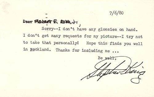 Algopix Similar Product 2 - Stephen King  Typed Letter Signed
