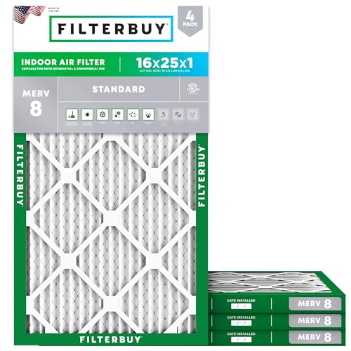 Algopix Similar Product 5 - Filterbuy 16x25x1 Air Filter MERV 8