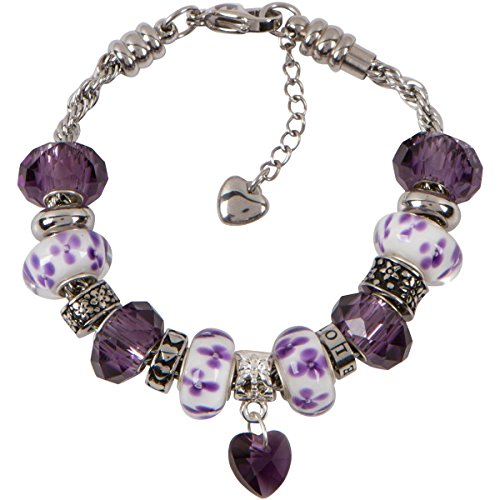 Algopix Similar Product 6 - Heart Charm Bracelet With European Bead