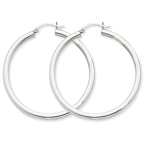 Algopix Similar Product 5 - 14k White Gold Round Hoop Earrings