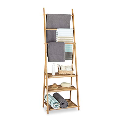 Algopix Similar Product 10 - Relaxdays Bamboo Towel Rack Folding