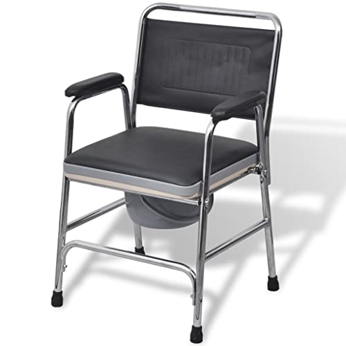 Algopix Similar Product 1 - vidaXL Commode Chair Steel Black