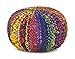 Algopix Similar Product 16 - Urban Shop Rainbow Braided Weave Pouf