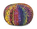 Algopix Similar Product 6 - Urban Shop Rainbow Braided Weave Pouf