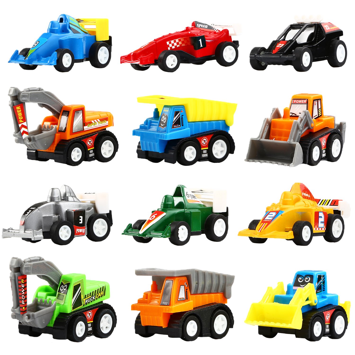 Algopix Similar Product 14 - Yeonha Toys Pull Back Vehicles 12 Pack