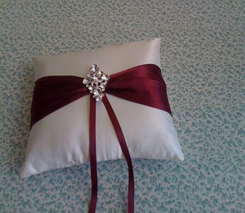 Algopix Similar Product 12 - Ivory Satin Ring Bearer Pillow with