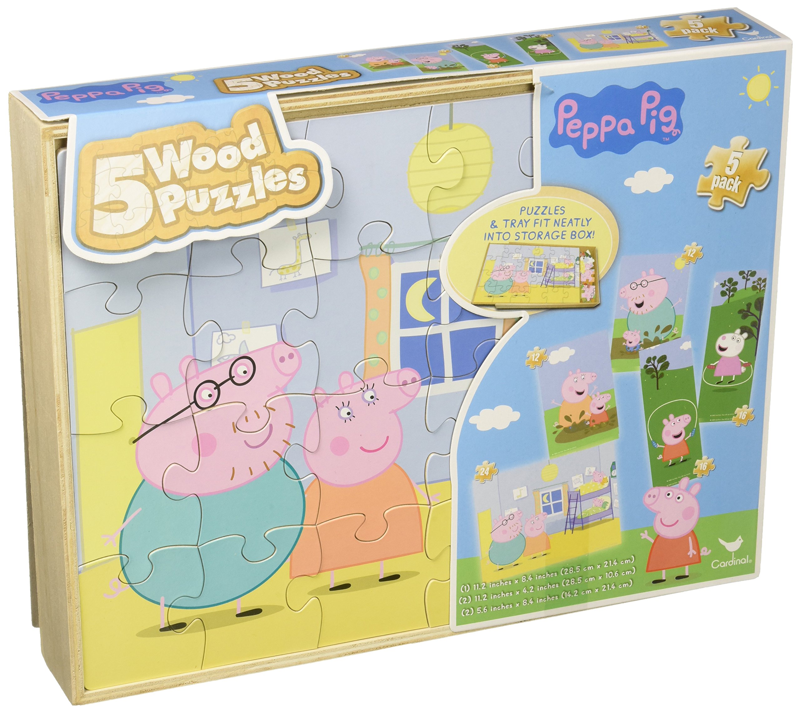 Algopix Similar Product 11 - Peppa Pig 5 Wood Puzzles in Wooden