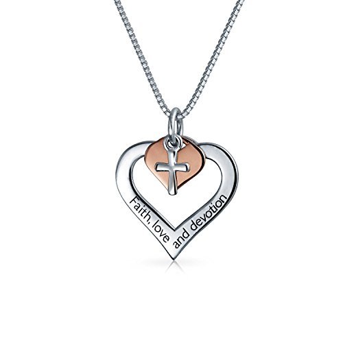 Algopix Similar Product 9 - Heart Cross Word Mantra Faith Love