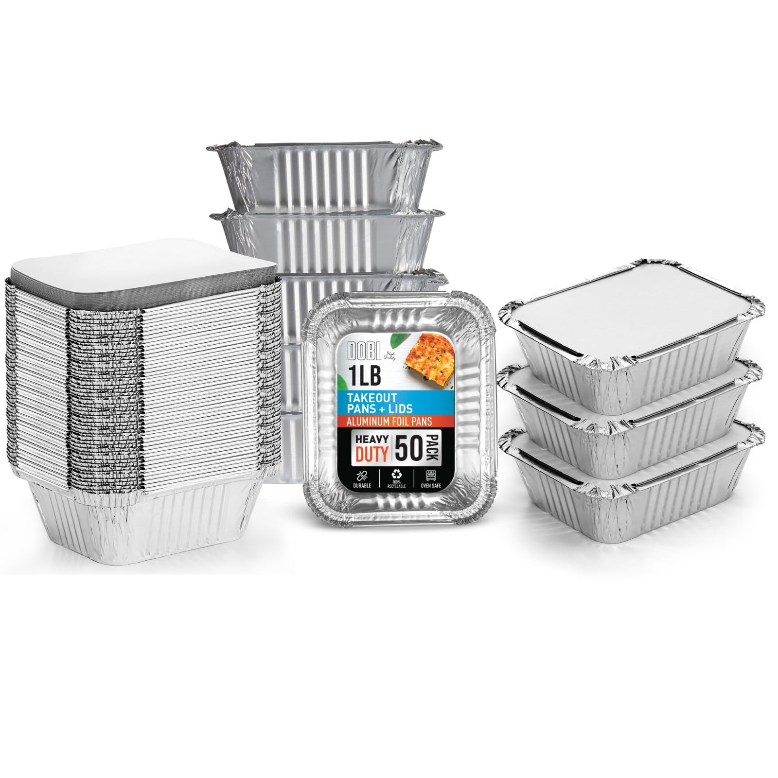 Algopix Similar Product 10 - DOBI Small Aluminum Pans with Lids 50