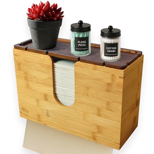 Algopix Similar Product 6 - eBun Bamboo Paper Towel Holder for