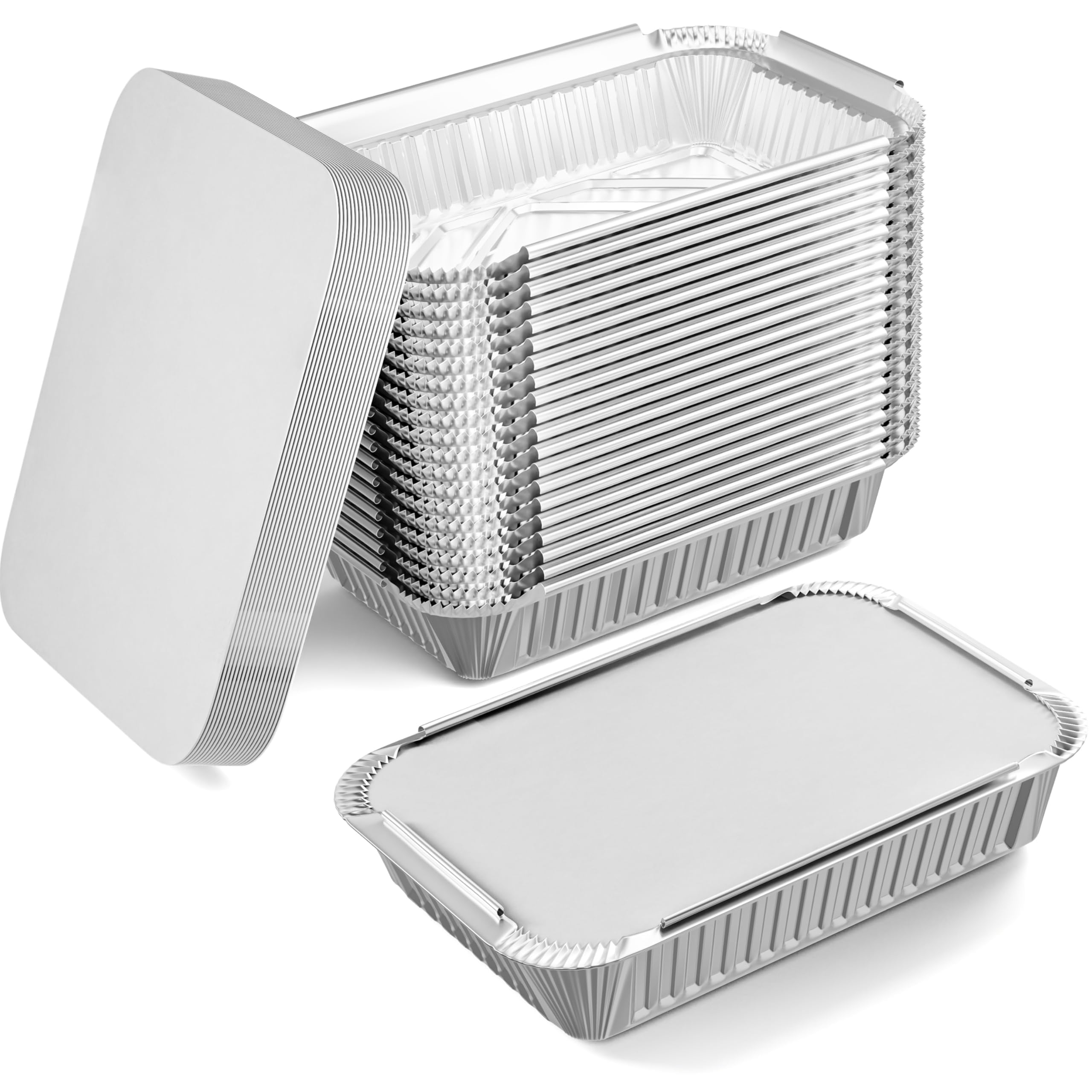 Algopix Similar Product 3 - DOBI Aluminum Pans with Lids 50 Pack