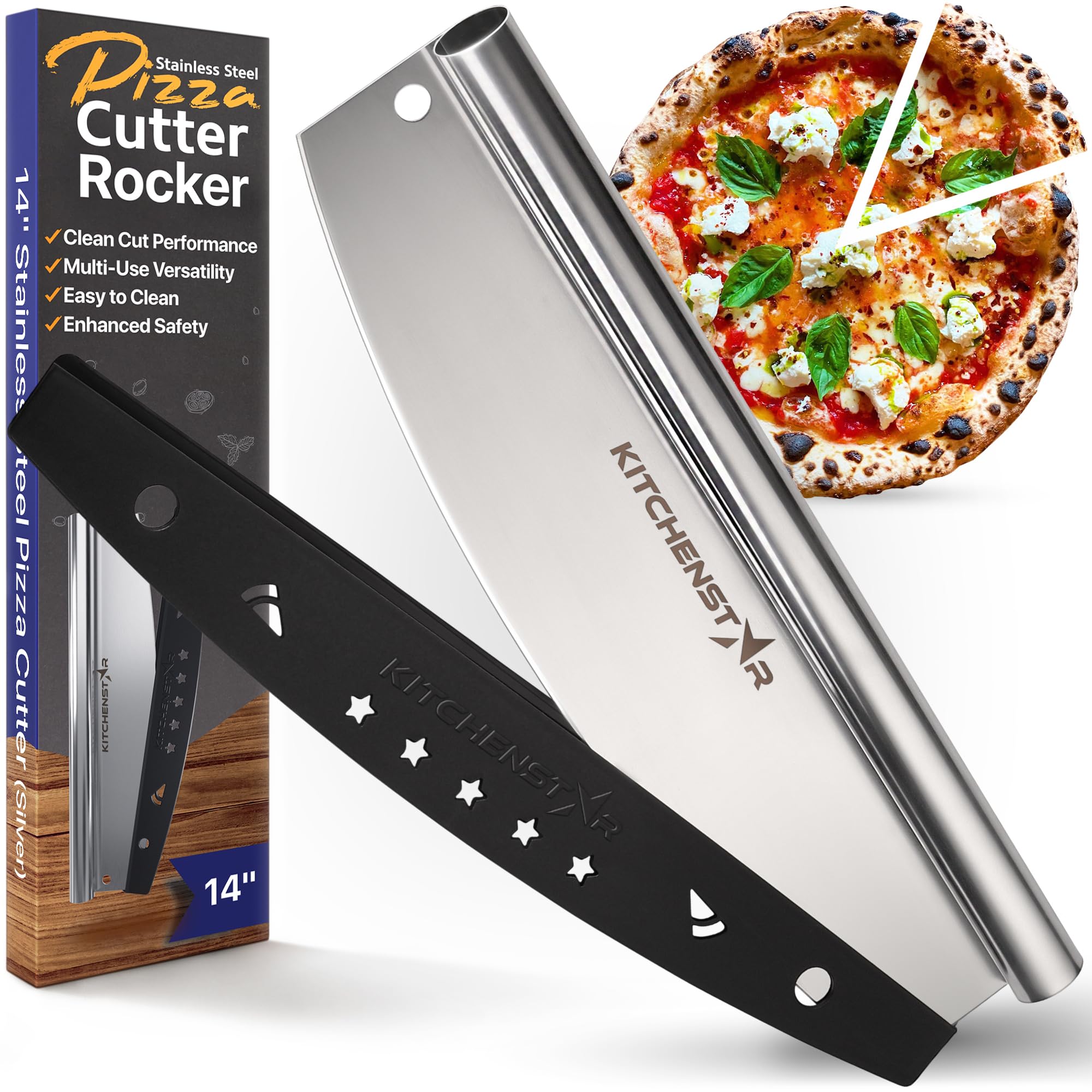 Algopix Similar Product 18 - 14 Pizza Cutter by KitchenStar  Sharp