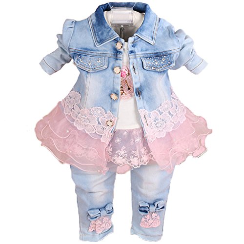 Algopix Similar Product 19 - Yao Baby Girls Denim Clothing Sets 3