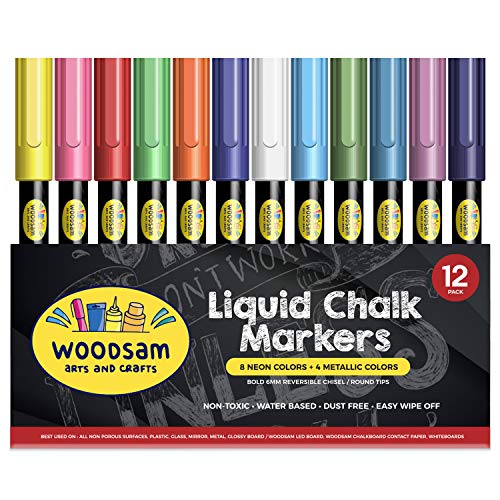 Algopix Similar Product 16 - Woodsam 12 Ct Liquid Chalk Markers with