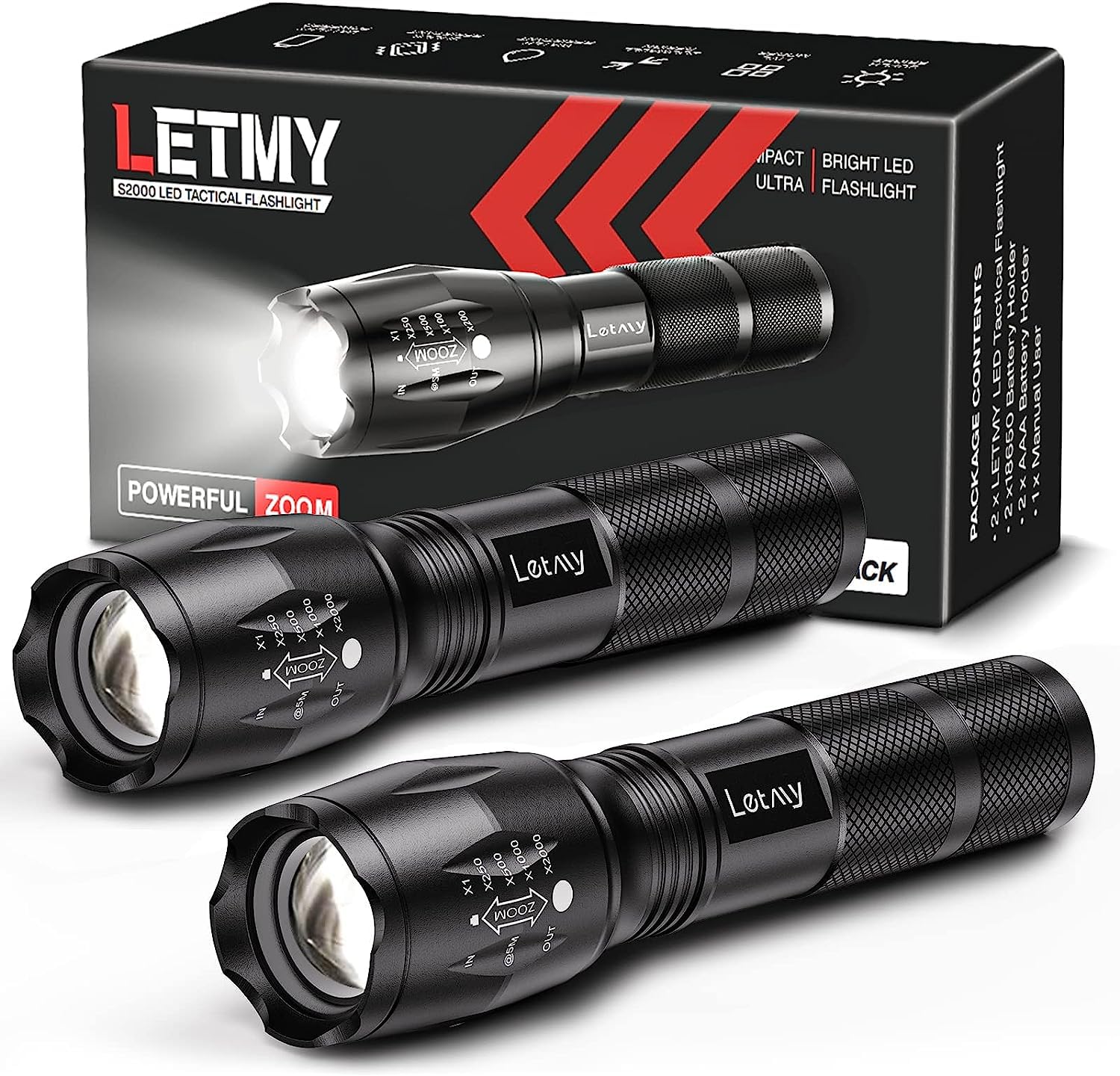 Algopix Similar Product 3 - LETMY Tactical Flashlight S20002 Pack