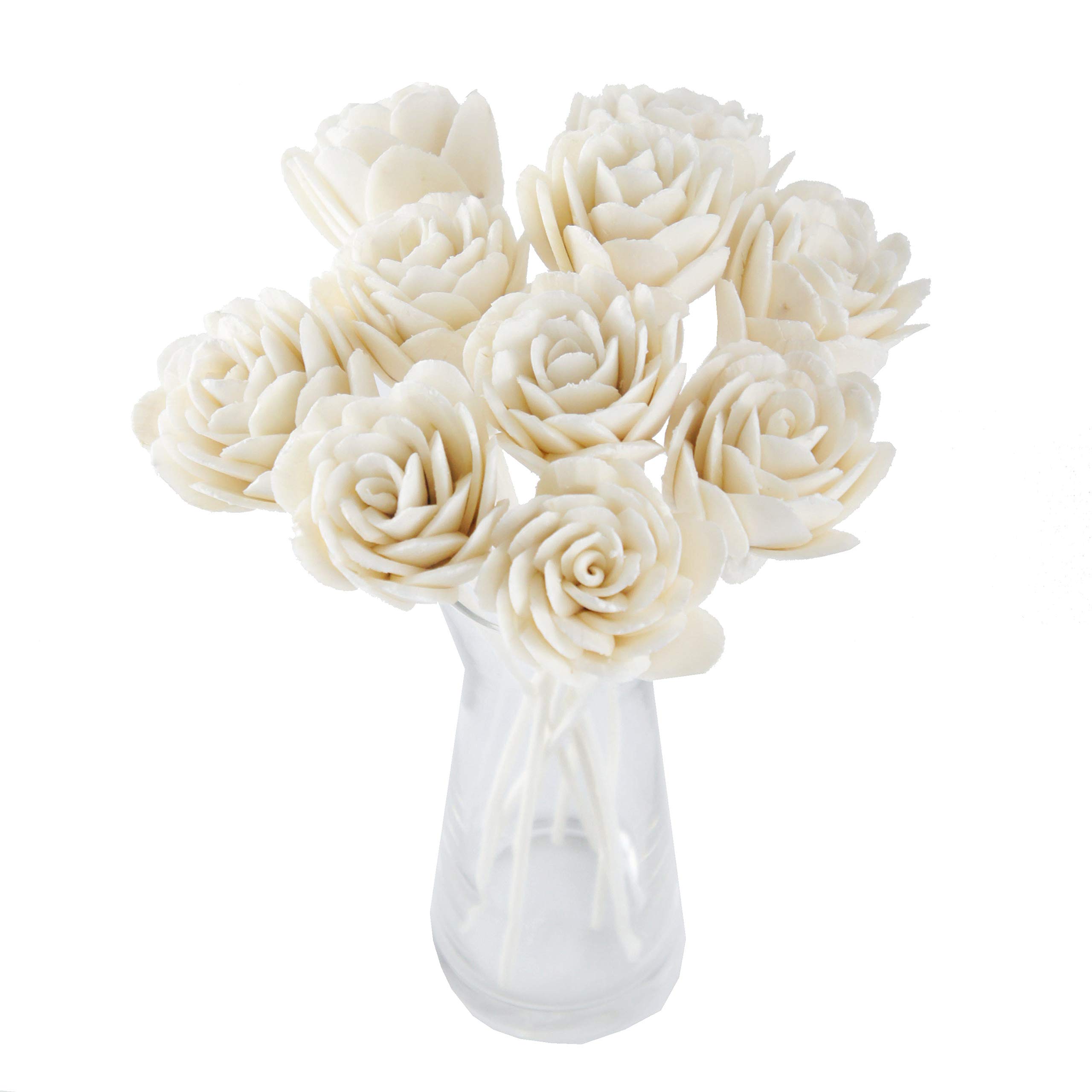 Algopix Similar Product 5 - 10 Damask Rose White Sola Flower Reed