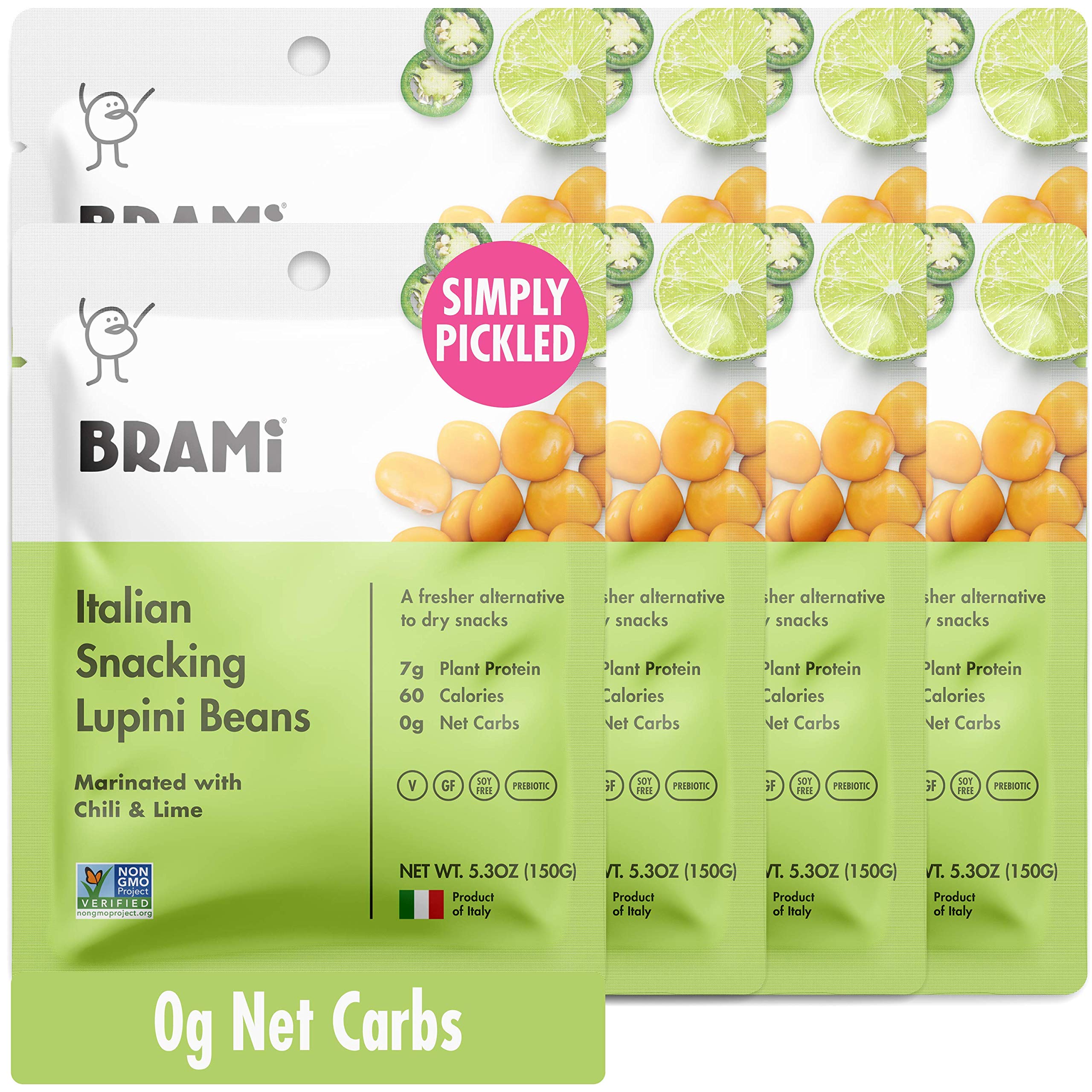 Algopix Similar Product 20 - BRAMI Lupini Beans Snack Chili  Lime