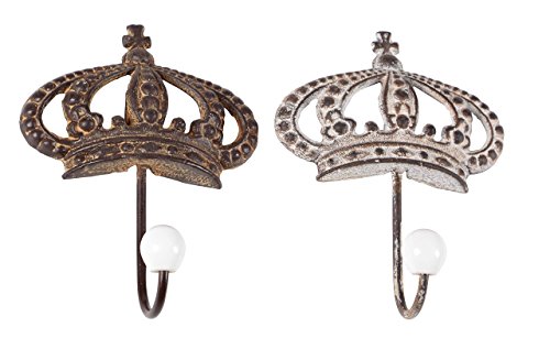 Algopix Similar Product 17 - Deco 79 93233 Iron Crown Wall Hooks 5