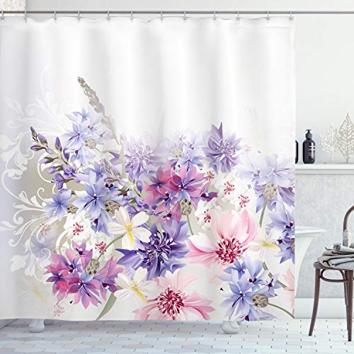 Algopix Similar Product 2 - Ambesonne Lavender Shower Curtain