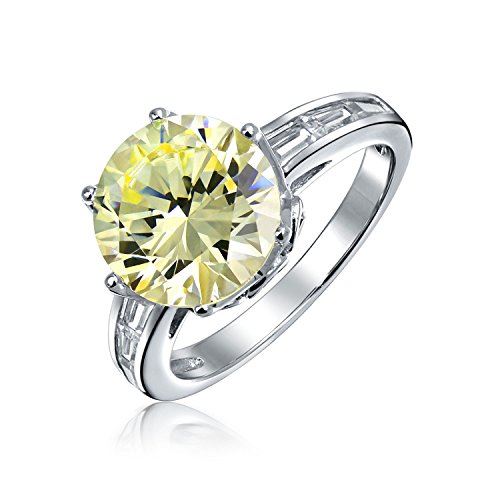 Algopix Similar Product 14 - Canary Yellow Crown Set 3CT Pave Halo