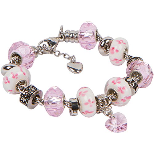 Algopix Similar Product 13 - Heart Charm Bracelet With European Bead