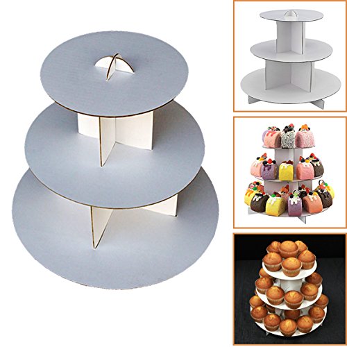 Algopix Similar Product 11 - 2 Sets 3Tier White Round 12W x 10H