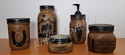 Algopix Similar Product 3 - Western Mason Jar Bathroom Set