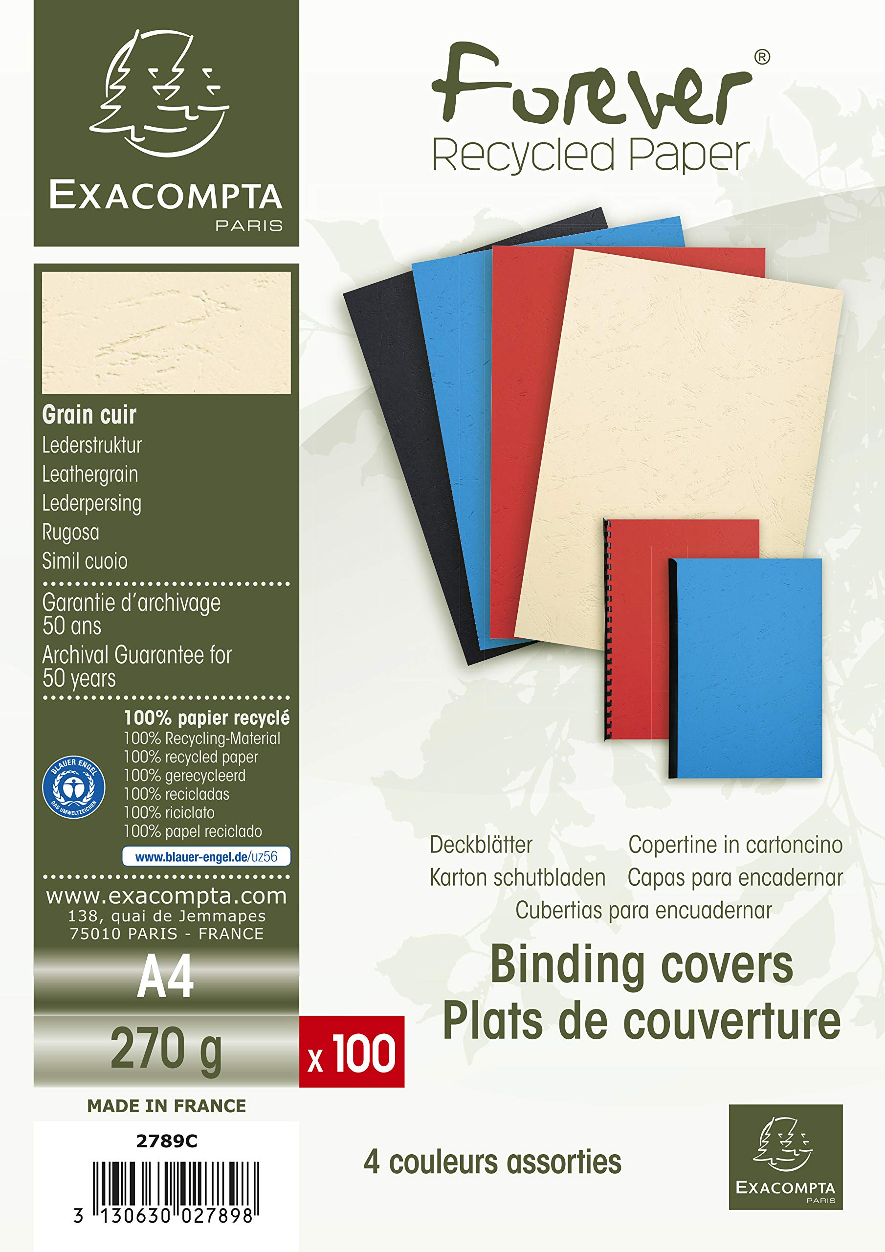 Algopix Similar Product 8 - Exacompta Forever Leather Grain Binder
