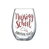 Algopix Similar Product 1 - Nursing School Survival Glass Funny