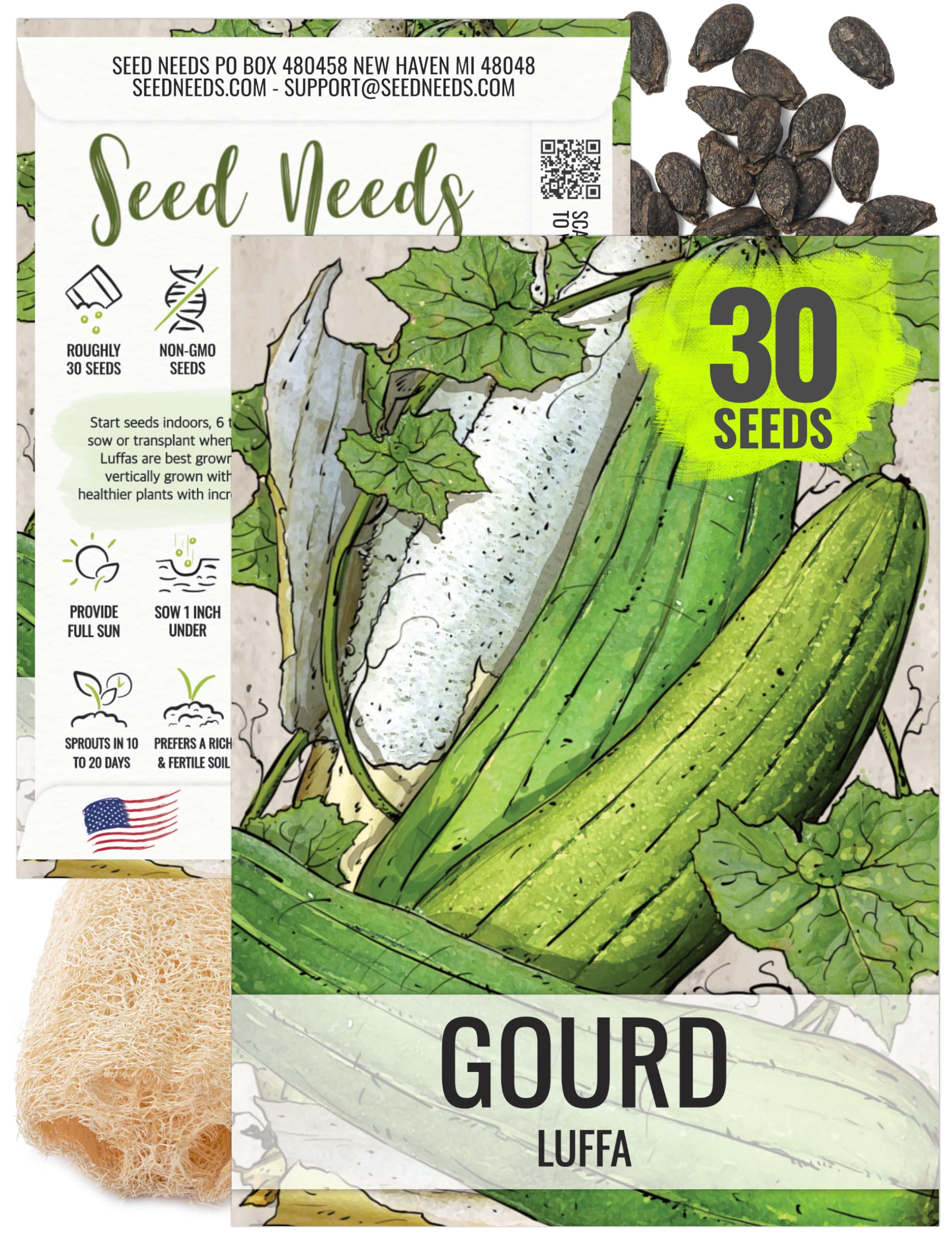 Algopix Similar Product 1 - Seed Needs 200 LoofahLuffa Seeds for