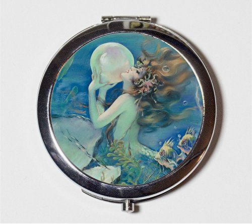 Algopix Similar Product 1 - Mermaid Pearl Compact Mirror Edwardian
