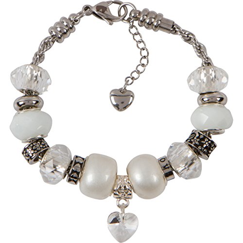 Algopix Similar Product 9 - Heart Charm Bracelet With European Bead