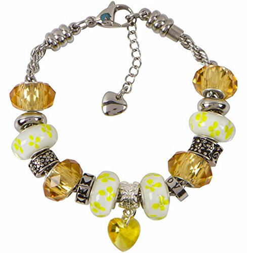 Algopix Similar Product 1 - Heart Charm Bracelet With European Bead
